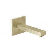 Gessi Rettangolo Излив настенный для ванны 19,6 см, фиксированный, цвет: brushed brass PVD 20120#727