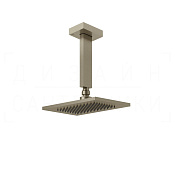 Gessi Rettangolo Верхний душ 14х21,6 см, потолоч. кронштейн, 1 вид струи, цвет: finox brushed nickel 20151#149