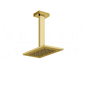 Gessi Rettangolo Верхний душ 14х21,6 см, потолочный кронштейн, 1 вид струи, цвет: gold PVD 20151#246