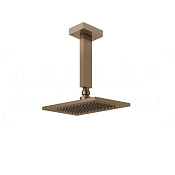 Gessi Rettangolo Верхний душ 14х21,6 см, потолочный кронштейн, 1 вид струи, цвет: copper brushed PVD 20151#708