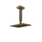 Gessi Rettangolo Верхний душ 14х21,6 см, потолочный кронштейн, 1 вид струи, цвет: antique brass 20151#713