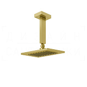Gessi Rettangolo Верхний душ 14х21,6 см, потолочный кронштейн, 1 вид струи, цвет: gold brushed 20151#716