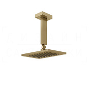 Gessi Rettangolo Верхний душ 14х21,6 см, потолоч. кронш., 1 вид струи, цвет: warm bronze brushed PVD 20151#726