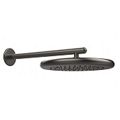 Gessi Goccia Верхний душ d33,4 см, настенный кронштейн, 1 вид струи, цвет: black metal brushed PVD 33756#707