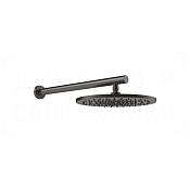 Gessi 316 Верхний душ d30 см, настенный кронштейн, 1 вид струи, цвет: black metal brushed PVD 54145#707