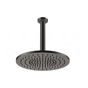 Gessi 316 Верхний душ d30 см, потолочный кронштейн, 1 вид струи, цвет: black metal brushed PVD 54146#707