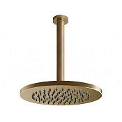Gessi 316 Верхний душ d21,9 см, потолочный кронштейн, 1 вид струи, цвет: warm bronze brushed PVD 54151#726