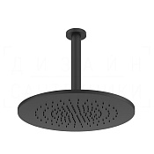 Gessi 316 Верхний душ d35,5 см, потолочный кронштейн, 1 вид струи, цвет: matte black 54152#299