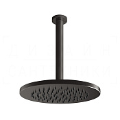 Gessi 316 Верхний душ d21,9 см, кронш. высота под заказ, 1 вид струи, цвет: black metal brushed PVD 54153#707