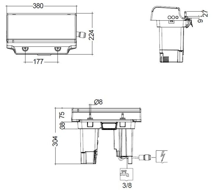 Kludi Cleantronic Блок управления для умного унитаза, цвет: белый глянцевый 16WCSU4301