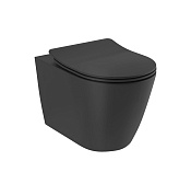 Kludi Resa R Унитаз подвесной безободковый с крышкой микролифт, цвет: черный матовый 23WCSET39