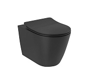 Kludi Resa R Унитаз подвесной безободковый, без крышки, цвет: черный матовый 23WCW0239