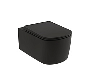 Kludi Resa S Унитаз подвесной безободковый, без крышки, цвет: черный матовый 27WCW0139