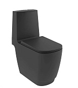 Kludi Resa S Унитаз-компакт приставной 34,5x62см безободковый, без крышки и бачка, цвет: черный мат. 27WCB0139