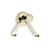Bertocci Cinquecento Крючок для полотенец двойной, подвесной, цвет: soft gold 110 0515 0150