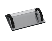 Bertocci Guccio Лоток настольный стеклянный, с ручками, цвет: matt black 126 4918 0800