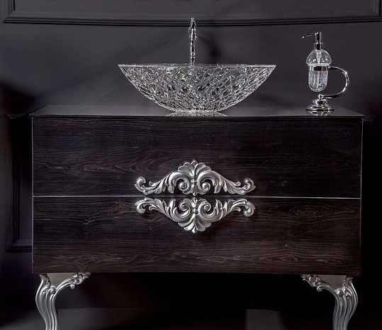 Armadi Art NeoArt Раковина чаша 51x34,5x15,5h см, без перелива, хрусталь, цвет: черный матовый 813