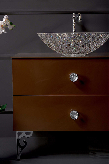 Armadi Art NeoArt Раковина чаша 51x34,5x15,5h см, без перелива, хрусталь, цвет: черный матовый 813