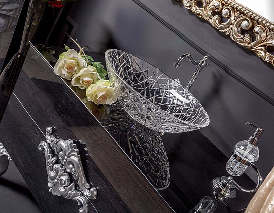 Armadi Art NeoArt Раковина чаша 51x34,5x15,5h см, без перелива, хрусталь, цвет: черный матовый 813