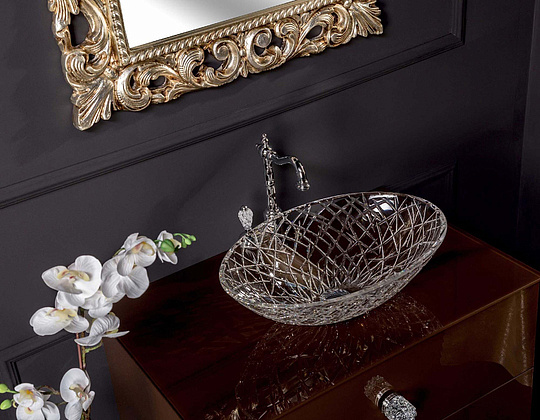 Armadi Art NeoArt Раковина чаша 51x34,5x15,5h см, без перелива, хрусталь, цвет: черный матовый 813