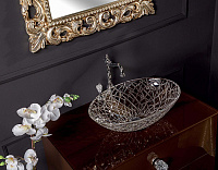 Armadi Art NeoArt Раковина чаша 51x34,5x15,5h см, без перелива, хрусталь, цвет: черный матовый 813