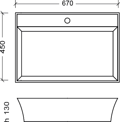 Armadi Art NeoArt Раковина чаша 67x45x13h см, без перелива, отверстие под смеситель, цвет: gold 803