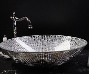 Armadi Art NeoArt Раковина чаша 51x34,5x15,5h см, без перелива, хрусталь, цвет: серебро глянцевое 815