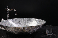 Armadi Art NeoArt Раковина чаша 51x34,5x15,5h см, без перелива, хрусталь, цвет: серебро глянцевое 815