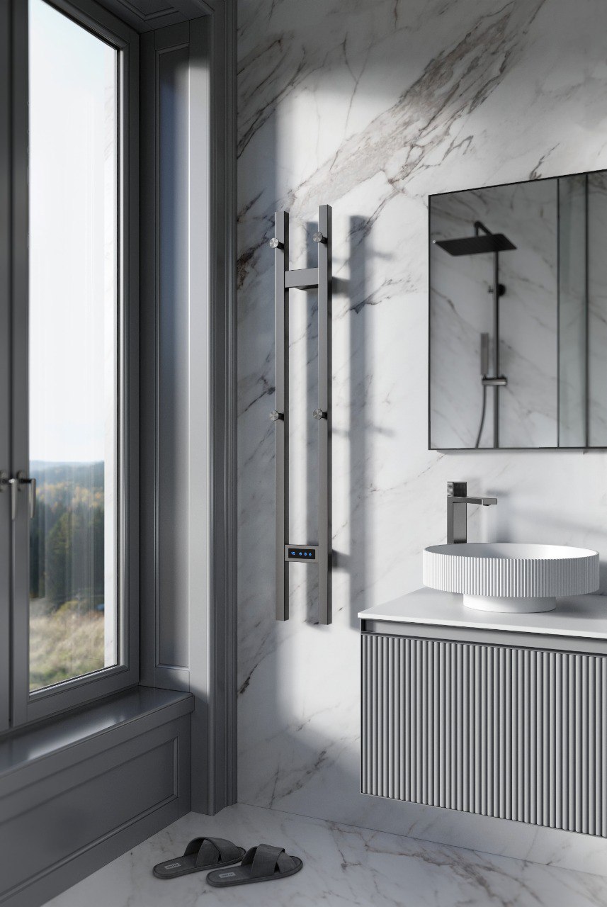 Boheme Duo Полотенцесушитель электрический 17х120h см, цвет: gun metall 728-GM