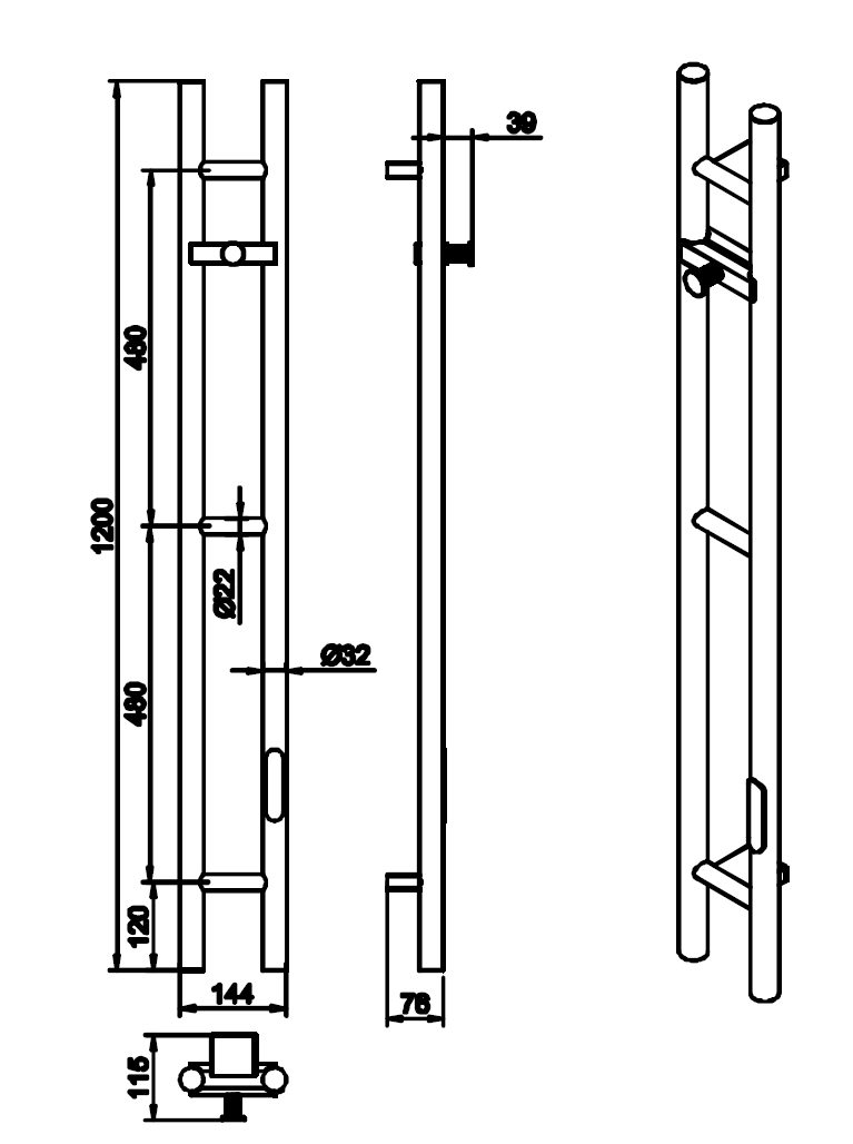 Boheme Duo Полотенцесушитель электрический 14,4х120h см, цвет: chrome 729-CR