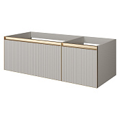 Armadi Art Quatro Тумба под раковину, подвесная 120х50х40h см, профиль matt gold, цвет: cashmere 790-M2-120-CM-RIB-MG