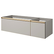 Armadi Art Quatro Тумба под раковину, подвесная 140х50х40h см, профиль matt gold, цвет: cashmere 790-M2-140-CM-MG LED