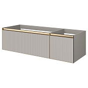 Armadi Art Quatro Тумба под раковину, подвесная 140х50х40h см, профиль matt gold, цвет: cashmere 790-M2-140-CM-RIB-MG