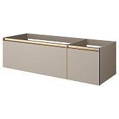 Armadi Art Quatro Тумба под раковину, подвесная 140х50х40h см, профиль matt gold, цвет: daphne 790-M2-140-D-MG