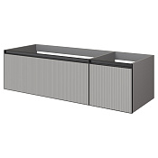 Armadi Art Quatro Тумба под раковину, подвесная 140х50х40h см, профиль anthracite, цвет: luna 790-M2-140-L-RIB-A