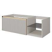 Armadi Art Quatro Тумба под раковину, подвесная 120х50х40h см, профиль matt gold, цвет: cashmere 790-M6-120-CM-RIB-MG