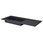 Armadi Art Quatro Раковина накладная 121х52х15,7h см, правое крыло, без перелива, цвет: antracite 793-120-A-A