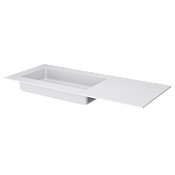 Armadi Art Quatro Раковина накладная 121х52х15,7h см, правое крыло, без перелива, цвет: matt white 793-120-W-A