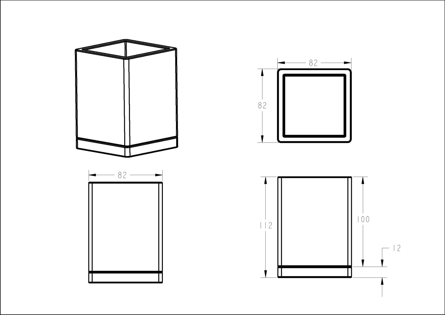 Boheme Qubic Стакан настольный, керамический, цвет: brushed bronze 10961-BRB