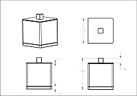Boheme Qubic Диспенсер ватных дисков, настольный, цвет: gun metall 10964-GM