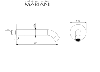 Mariani Next Излив настенный для ванны 18 см, цвет: хром B00130NXCL