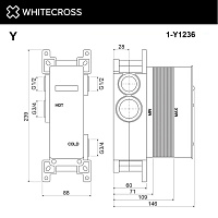 Whitecross Y Встраиваемая часть термостатического смесителя на 2 потребителя 1-Y1236