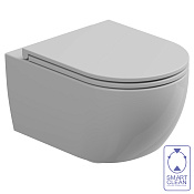 GSG Like Унитаз подвесной 36x52,5 см, безободковый с крышкой микролифт, цвет: белый глянцевый LKWCSO000+LKCOPRSLTICR000+ACS40EX