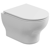 GSG Speed Унитаз подвесной 36x51 см, безободковый с крышкой микролифт, цвет: белый глянцевый SPWCSO000+SPCOPRSLTICR000+ACS40EX