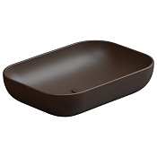 GSG Easy Раковина накладная 60x42x13,5h см, без донного клапана и перелива, цвет: cacao matt EALAVRE60035