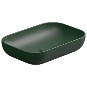 GSG Easy Раковина накладная 60x42x13,5h см, без донного клапана и перелива, цвет: smeraldo matt EALAVRE60036