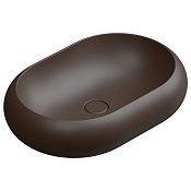 GSG Petra Раковина накладная 60x42x15h см с донным клапаном, без перелива, цвет: cacao matt PELAV60035