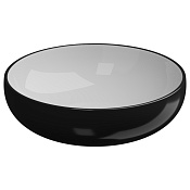 GSG Easy Раковина накладная d45x13,5h см, без донного клапана и перелива, цвет: white/black glossy EALAVRO45BI000/002