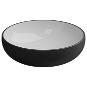 GSG Easy Раковина накладная d45x13,5h см, без донного клапана и перелива, цвет: white/black matt EALAVRO45BI000/003