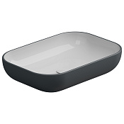 GSG Easy Раковина накладная 60x42x13,5h см, без донного клапана и перелива, цвет: ebano matt EALAVRE60BI000/028